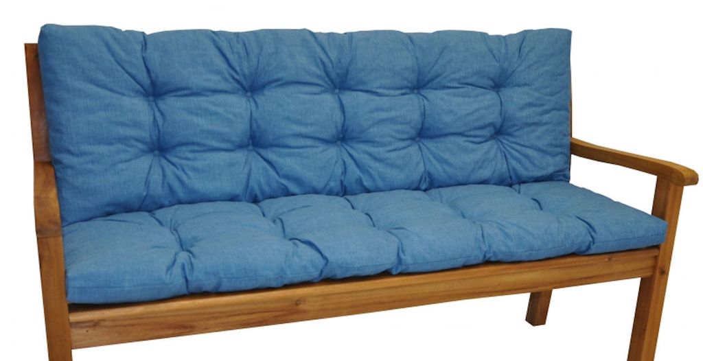 Bankauflage Kissen / Polster für Gartenbank / Bankkissen 120 cm türkis