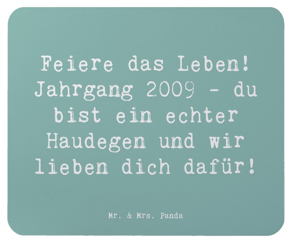 Mr. & Mrs. Panda Mousepad Spruch 2009 Geburtstag - Meeresbrise - Geschenk, Jahrestag, Geburtstagsgeschenk, mauspad laptop, wir lieben dich, compute...