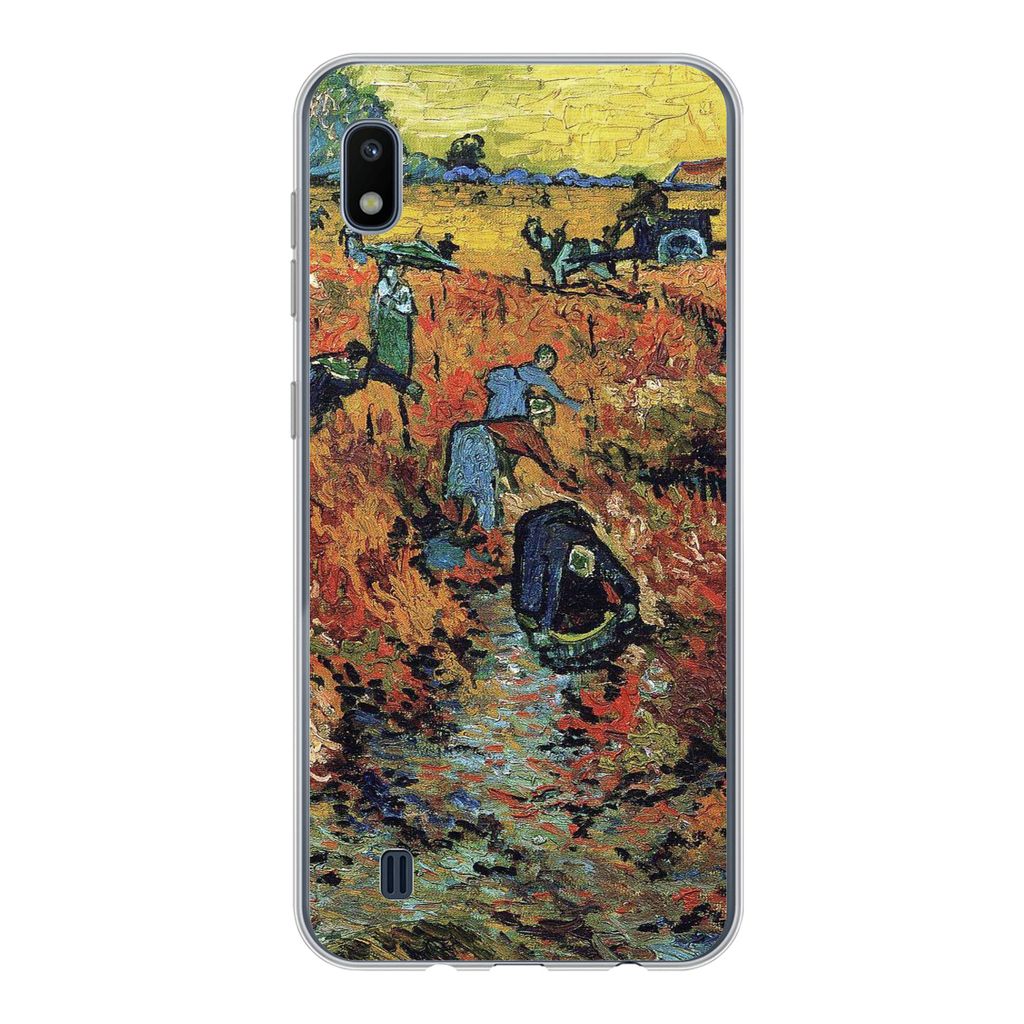 MuchoWow Handyhülle Schutzhülle Hülle für Samsung Galaxy A10 Der rote Weinberg - Vincent van Gogh Silikon Softcase Handy Hülle - Schutzhülle