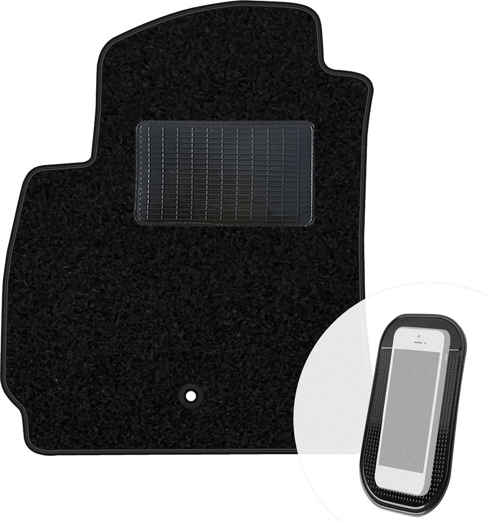 moto-MOLTICO Fahrer Fußmatte Auto Velours Fahrerseite Autoteppiche Schwarz Fahrermatte 1-teilig passend für Chevrolet Orlando 2010-2018