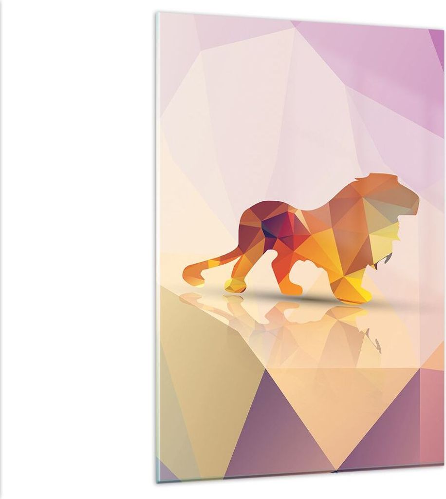 Bilder auf glas - Einteilig - Löwe Illustration modern - Produktbild 