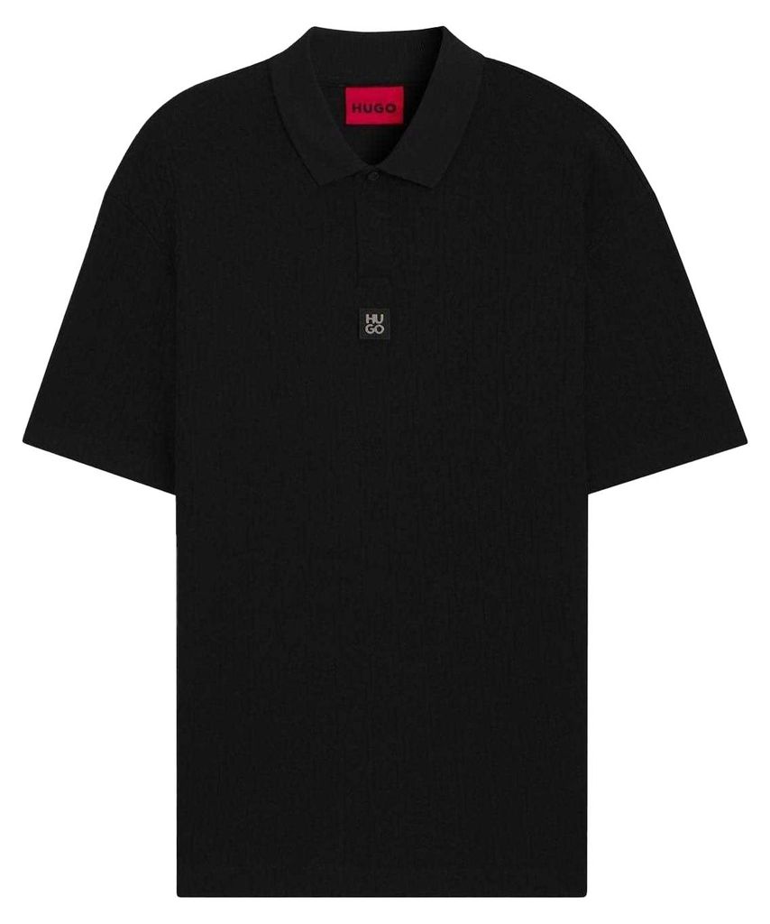 Hugo Boss - Poloshirt für Herren, Mit Kragen, Baumwolle, Regulär GT18507 (L) (Schwarz)
