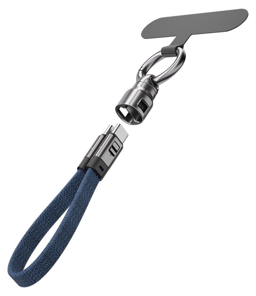 PD240W Schnellladekabel für den Schlüsselbund, 2-in-1, Typ-C-zu-Typ-C-Datenkabel, tragbares Ladekabel aus Zinklegierung für Laptop, Tablet und S...