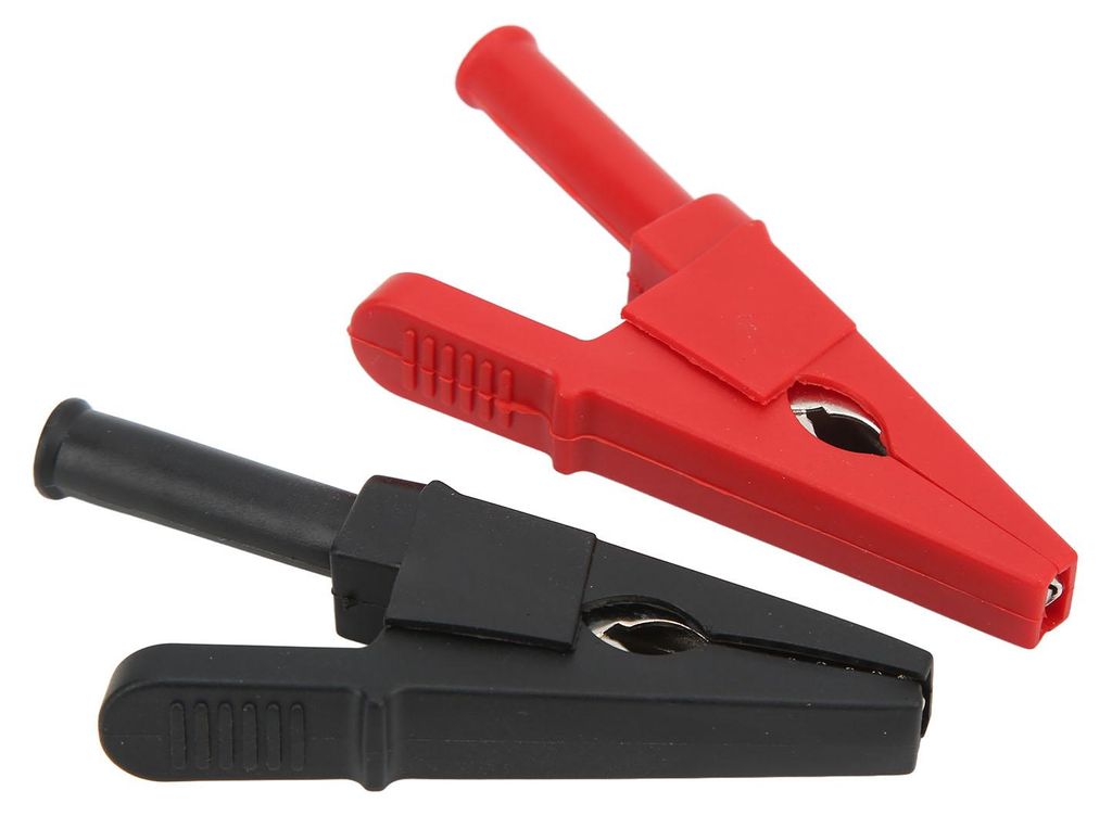 10 Stück elektrische Prüfklemmen aus Messing, rot/schwarz, 4 mm/0,2 Zoll Bohrung, 20 mm/0,8 Zoll offene Kupferprüfklemme für Leistungsprüfungen