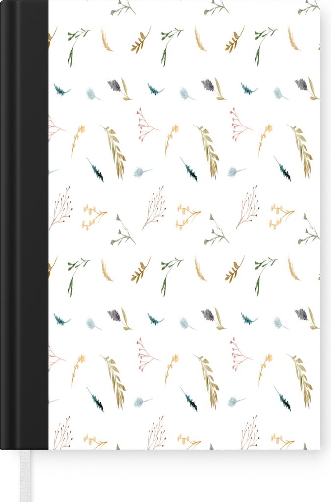 MuchoWow Notizbuch Tagebuch Haushaltsbuch Notebook A5 Blumen - Muster - Pastell - Notizblock - Notizheft - Notebook - Schreibblock - Papier