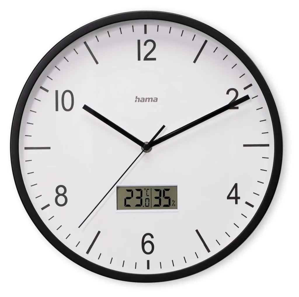 Horloge murale silencieuse avec thermomètre et hygromètre Hama Lanzarote