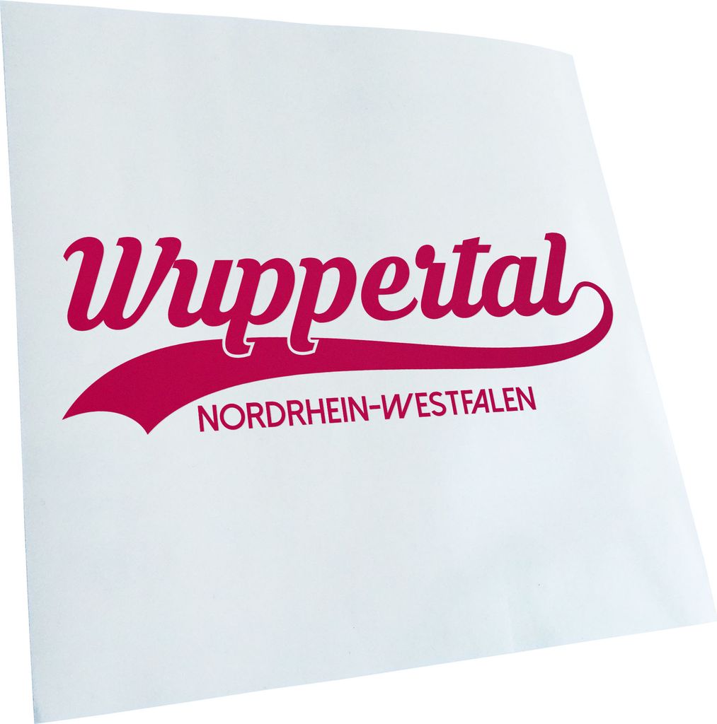 Kiwistar - Autoaufkleber - Wuppertal Nordrhein-Westfalen - Pink - 50x16cm - Aufkleber für Auto, Laptop, Fahrrad, LKW, Motorrad mehrfarbig JDM Deca...