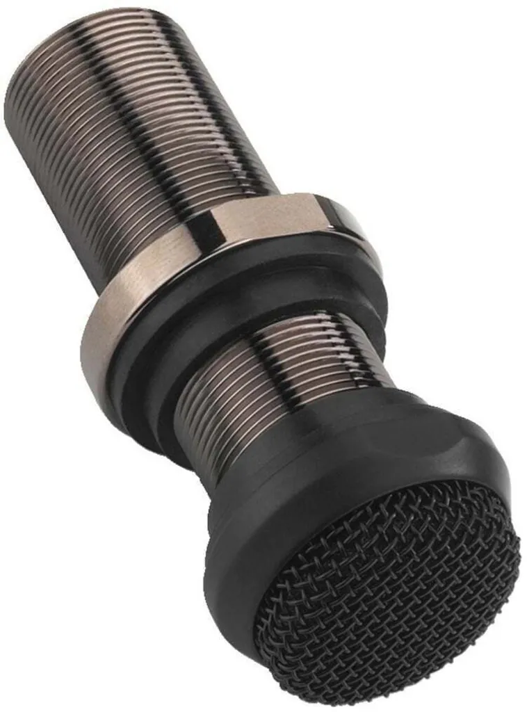 Microphone électret à encastrer MONACOR noir pour interphonie et bus