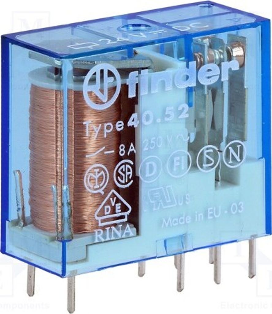 1x Relais: elektromagnetisch USpule : 24VDC 8A/250VAC Mini 40.52.9.024.0000 Elek
