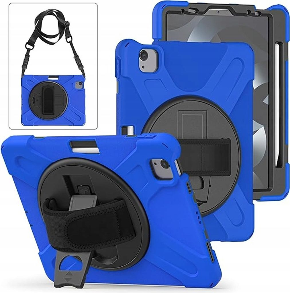 Tasche für iPad Pro 5/4 12.9" mit Ständer und Schultergurt Blau