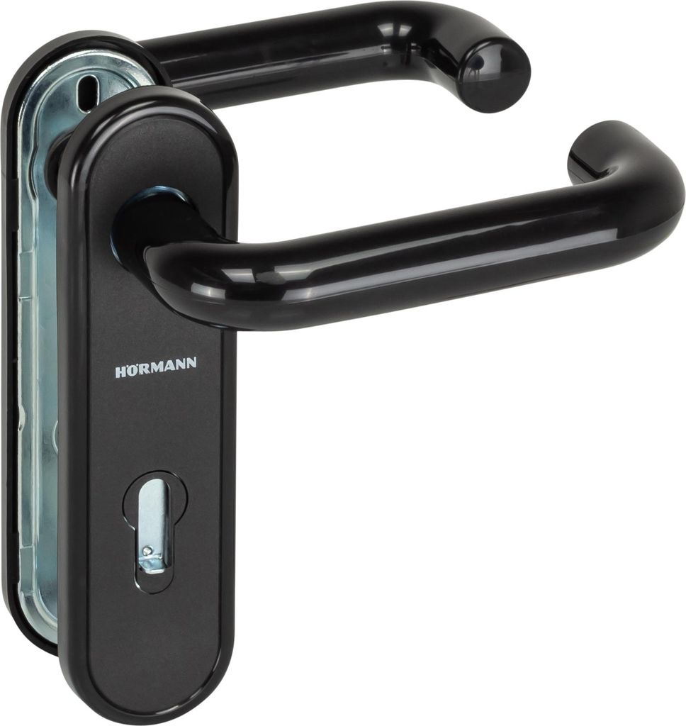 Hörmann FS Drückergarnitur U-Form PPN BB/PZ schwarz, Produktbild 