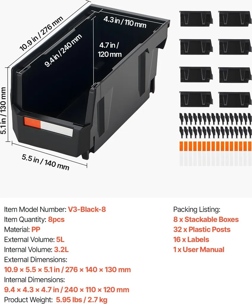 Boîtes de Rangement pour Libérer de l'Espace - Set de 8 Bacs Gerbables - 7