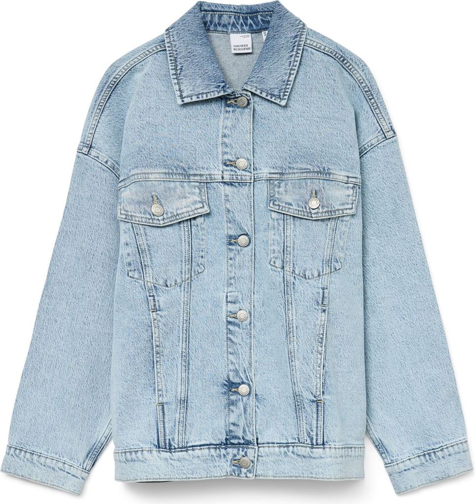 VERO MODA Jeansjacke mit Knopfverschluss und Klappentaschen Produktbild 