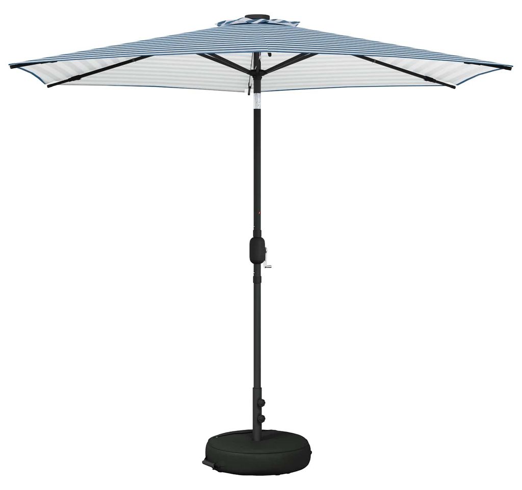 vidaXL Gartenparasol mit LED-Lichtern und Sockel 270 x 270 cm