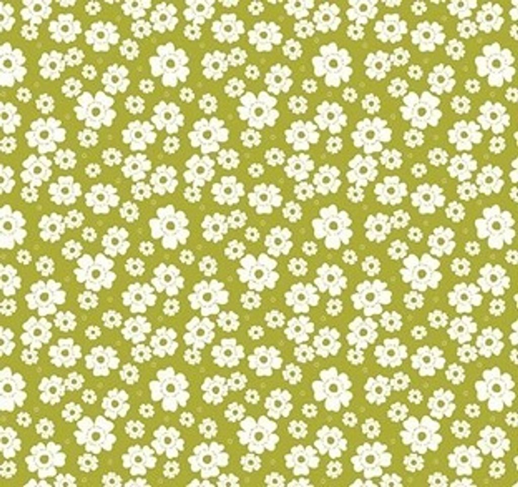 PVC Tischdecke Kalea grün Blümchen weiss Wachstuch - Eckig - Länge & Breite wählbar - abwaschbare Tischdecke Frühling, Größe:80 x 160 cm