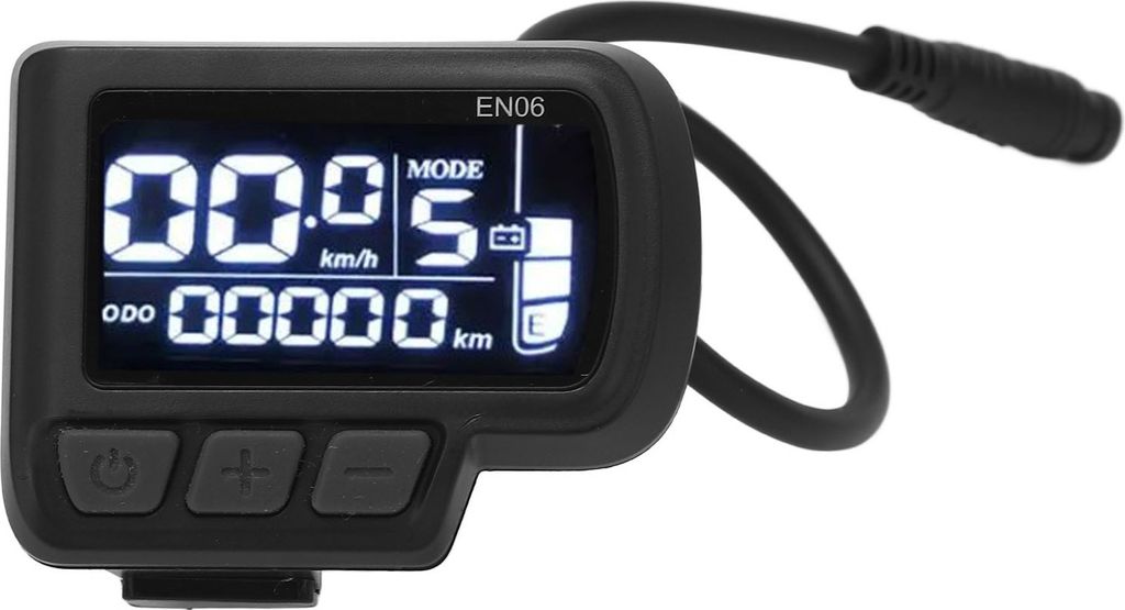 EN06 LCD-Fahrrad-Geschwindigkeitsmesser – Wasserdicht, für 22,2 mm Lenker, 24-60V,6PIN wasserdichtes Kabel
