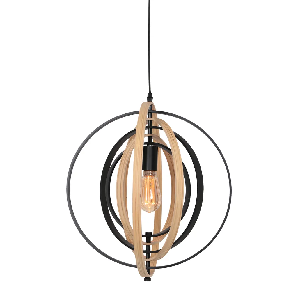 Éclairage doux et chaleureux avec la suspension en bois Muoversi 45cm
