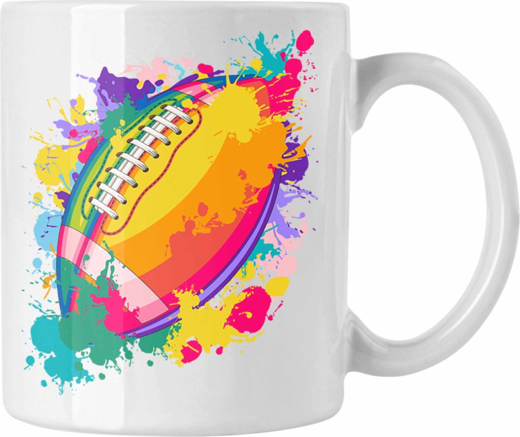 Trendation - American Football Tasse Geschenk Football-Spieler Geschenkidee (Weiß)