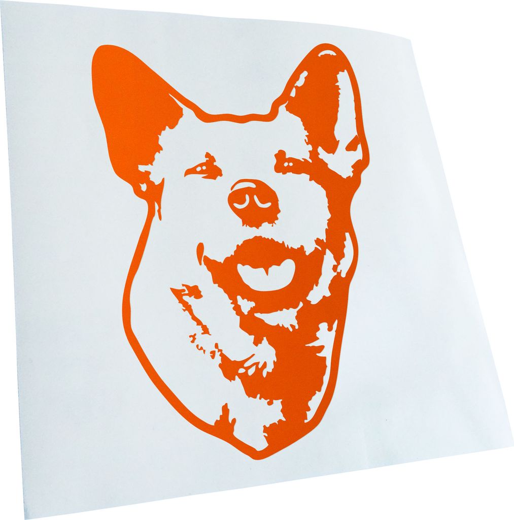 Kiwistar - Autoaufkleber - Australian Cattle Dog Hund - Orange - 40x29cm - Aufkleber für Auto, Laptop, Fahrrad, LKW, Motorrad mehrfarbig JDM Decal...