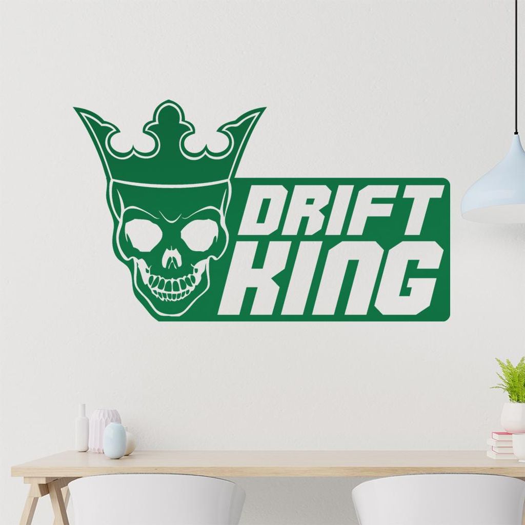 Drift King Wandtattoo in 6 Größen - Wandaufkleber Wall Sticker - Dekoration, Küche, Wohnzimmer, Schlafzimmer, Badezimmer