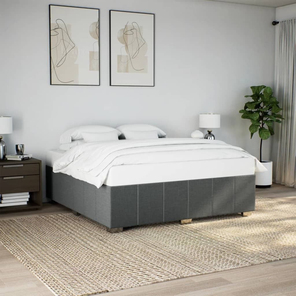 Maison Exclusive - Bettgestell ohne Matratze Dunkelgrau 200x200 cm Stoff