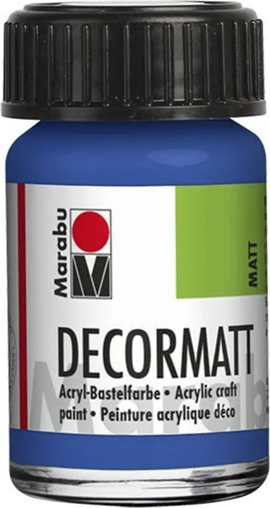 Peinture mate Décormat Marabu Bleu Moyen 15ml - Pour loisirs créatifs