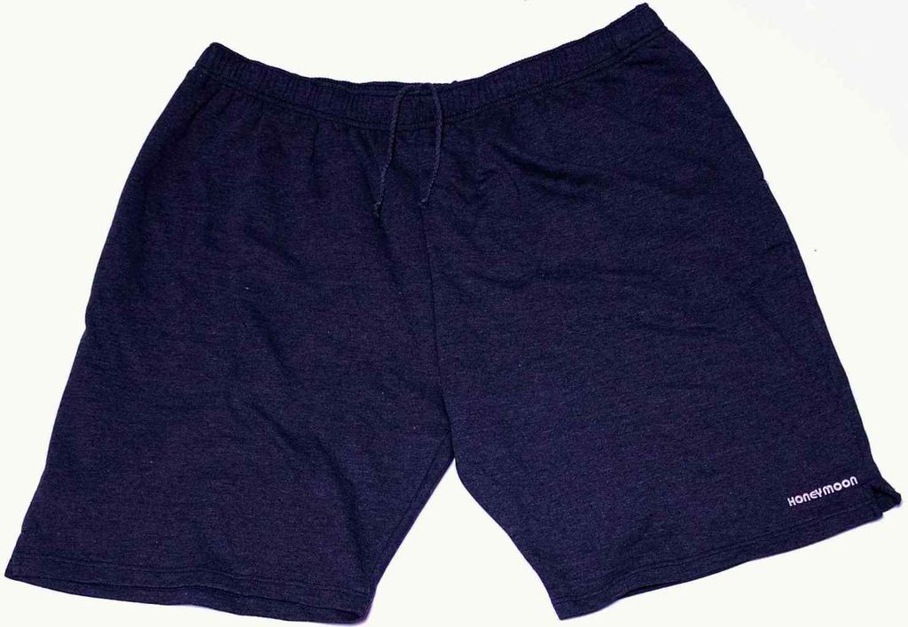 Übergrößen Top Sweat-Bermudashort HONEYMOON Schriftzug gestickt Navy 7XL