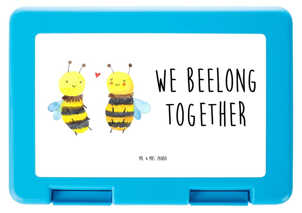 Mr. & Mrs. Panda Bento Box Biene Verliebt - Weiß - Geschenk, Bentobox, Pausenbrotbox, Snackbox, Lunchbox, Brotzeitdose