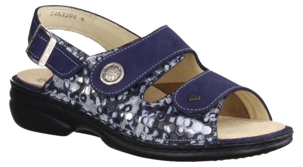 Finn Comfort Isera Damensandale, Leder, Indigo/Marine, Produktbild 
