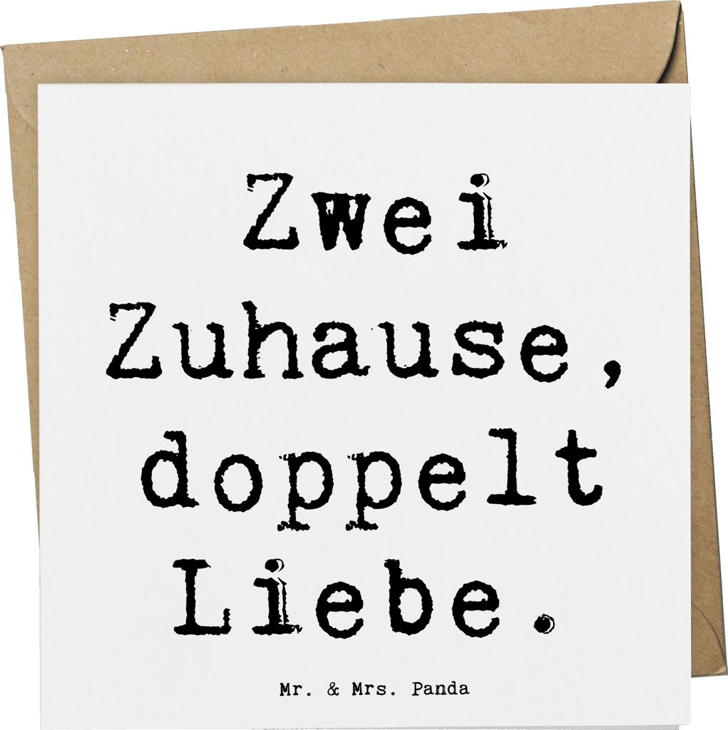Mr. & Mrs. Panda Grußkarte Spruch Trennung von den Eltern - Weiß - Geschenk, Trost, Glückwunschkarte, Zuversicht, Neuanfang, faltkarte, Herausfo...