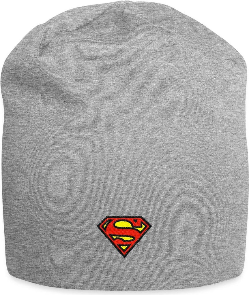 Spreadshirt Superman Original Logo S-Shield Stick Jersey-Beanie, One size, Grau meliert