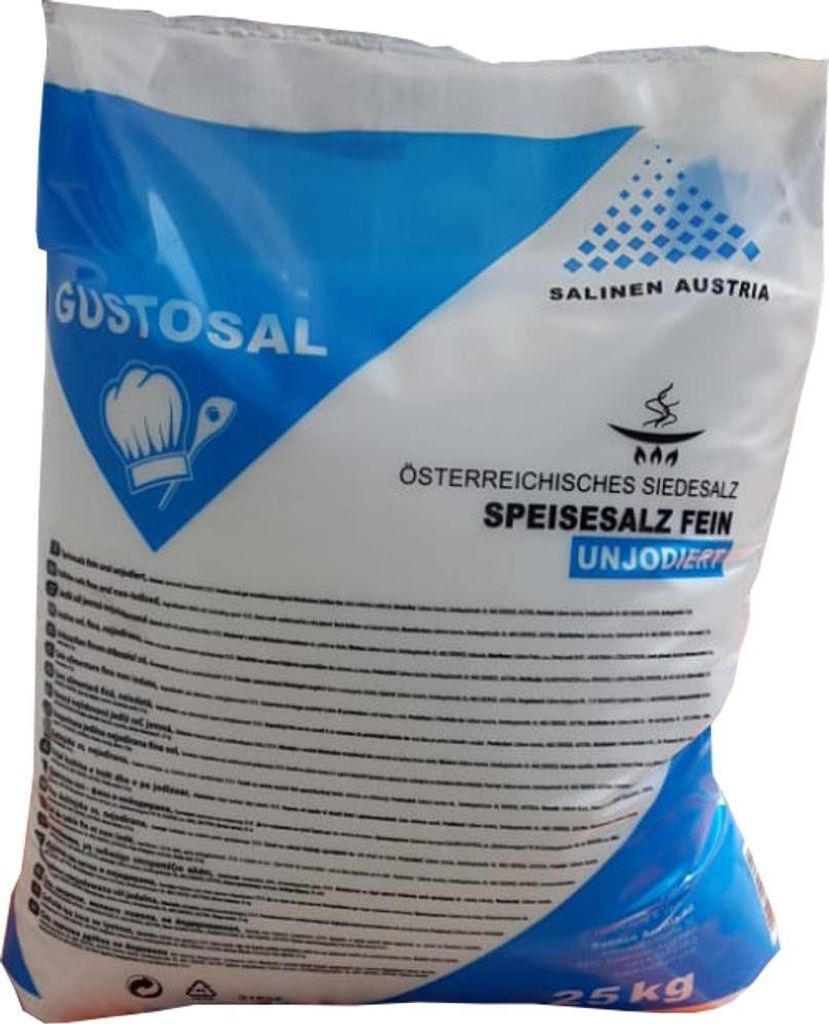Salina GUSTOSAL Siede Speisesalz fein 25kg Kochsalz Produktbild 