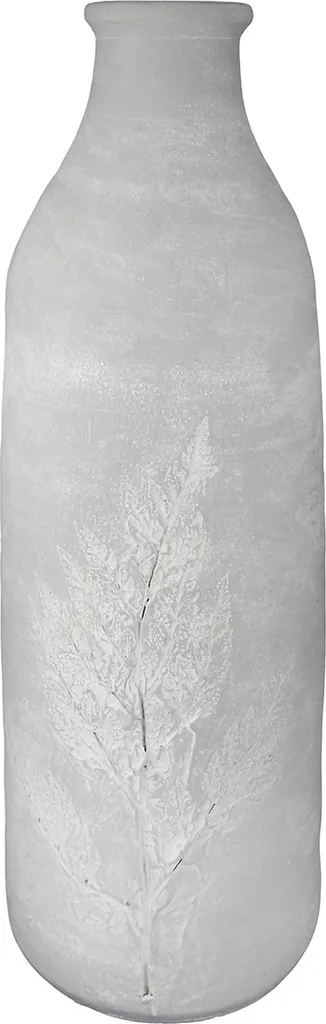 Vase Farn en céramique grise de 44cm au design botanique élancé
