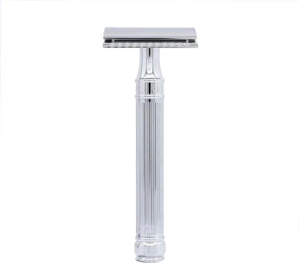 Rasoir de sécurité classique manche long en inox pour un rasage doux