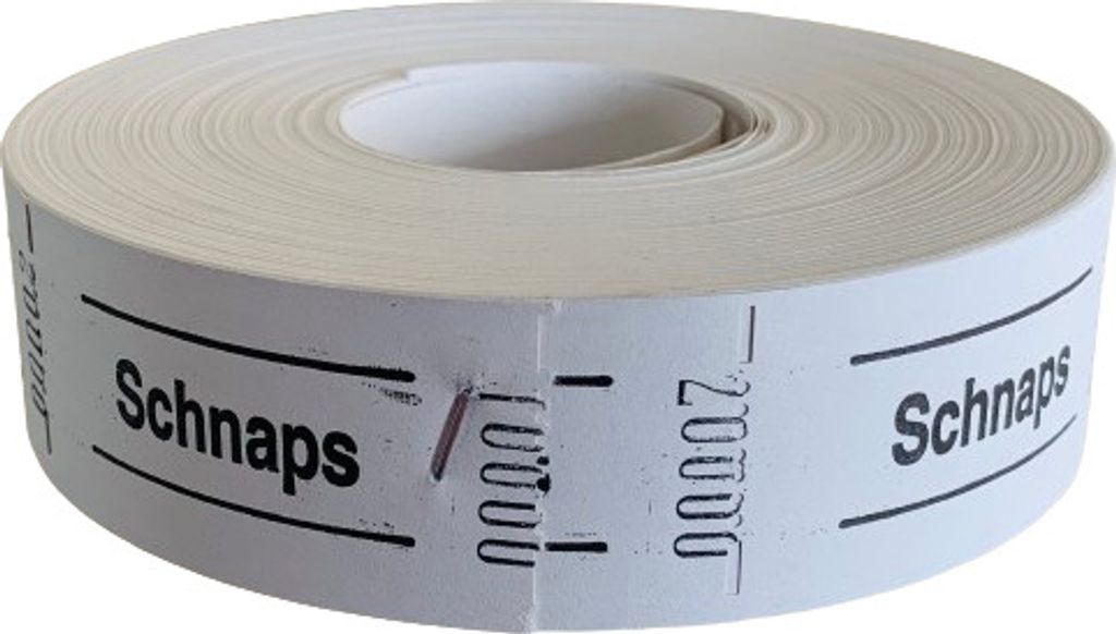Bonrolle SCHNAPS weiss 1000 Abrisse perforiert fortlaufd. nummeriert Destillerie