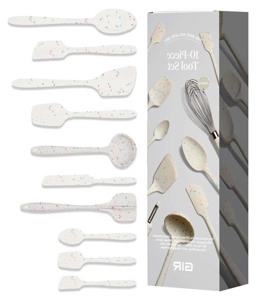 Get It Right – 10-teiliges Silikon-Utensilien-Set – Schöpflöffel, Pfannenwender, Löffel, Schneebesen, Kartoffelschäler & Löffel – hitzeb...