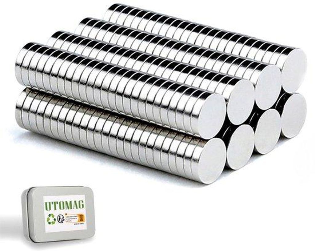 100 Stück kleine runde neodymium-Magnete 8 x 1 mm, extra stark, für Küche, Kantine, Schule