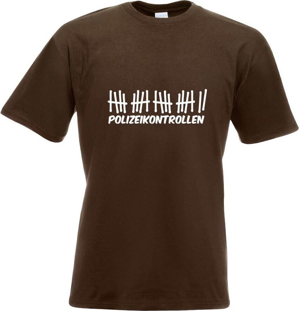 Kiwistar - T-Shirt - Chocolate - Polizeikontrollen Motiv Bedruckt Funshirt Design Print - mit Motiv Bedruckt - Funshirt Design - Sport - Freizeit -...