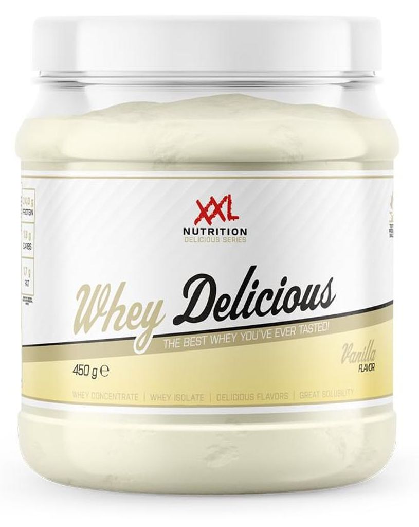 XXL Nutrition Whey Delicious Vanille (450 gr) Productafbeelding 
