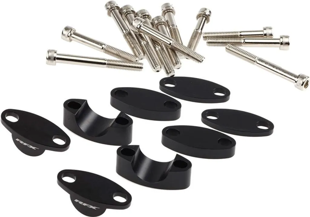 Pontets de rehausse RFX Race noirs 22,2 mm - Réglables de 25 mm à 40 mm