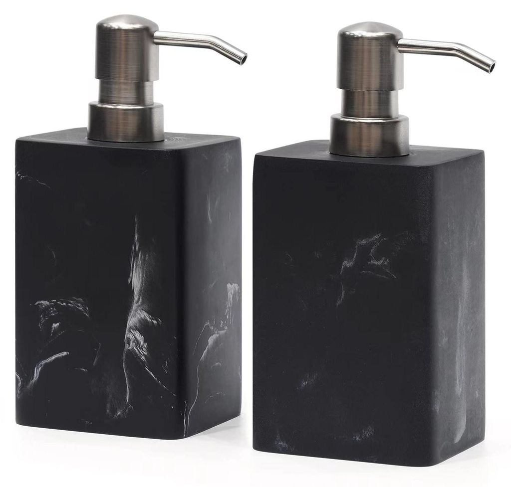 Seifenspender, 2er-Set, 443 ml (15 oz) Fassungsvermögen, mit Pumpe in gebürstetem Nickel. Nachfüllbarer Handseifenspender für Bad, Arbeitsplatt...