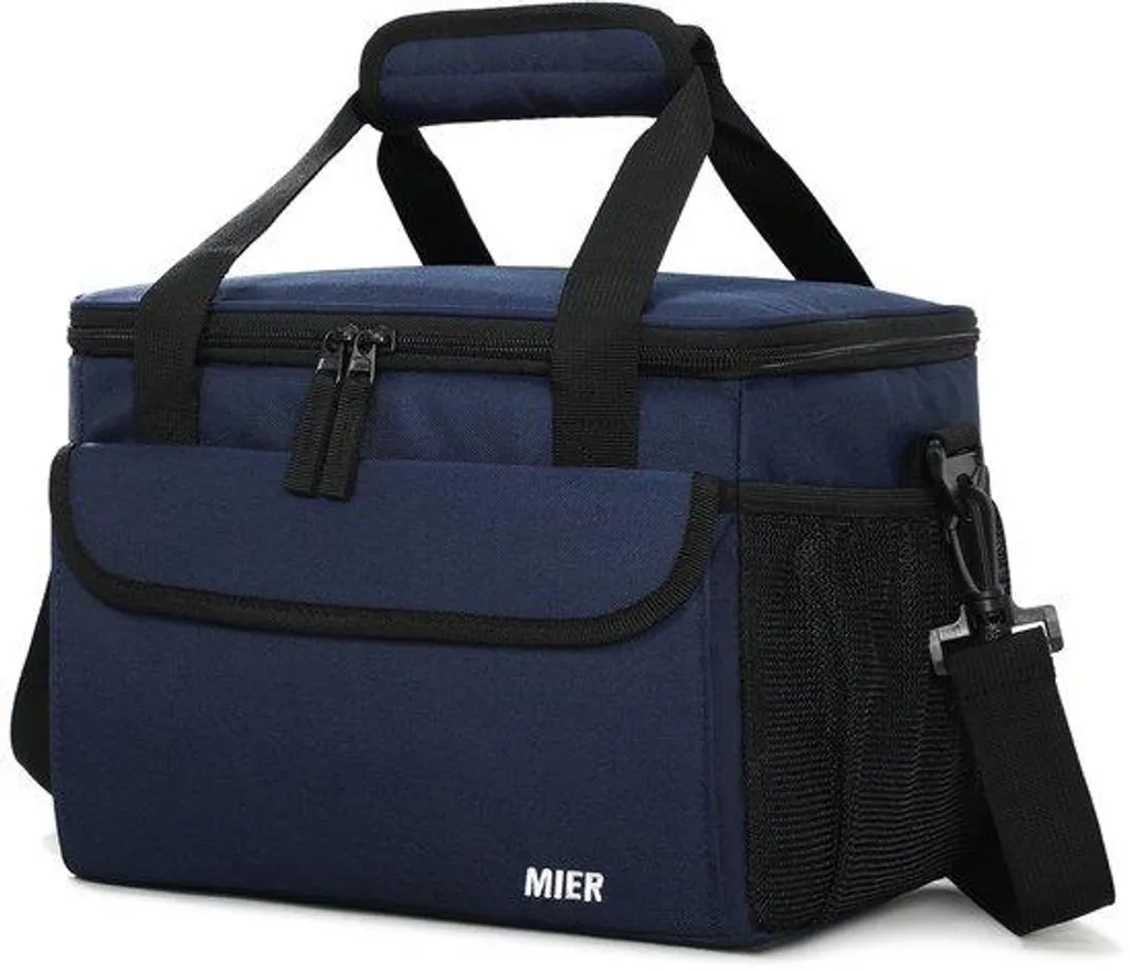 Glacière souple 15L pour homme, sac à dos isotherme bleu pour repas