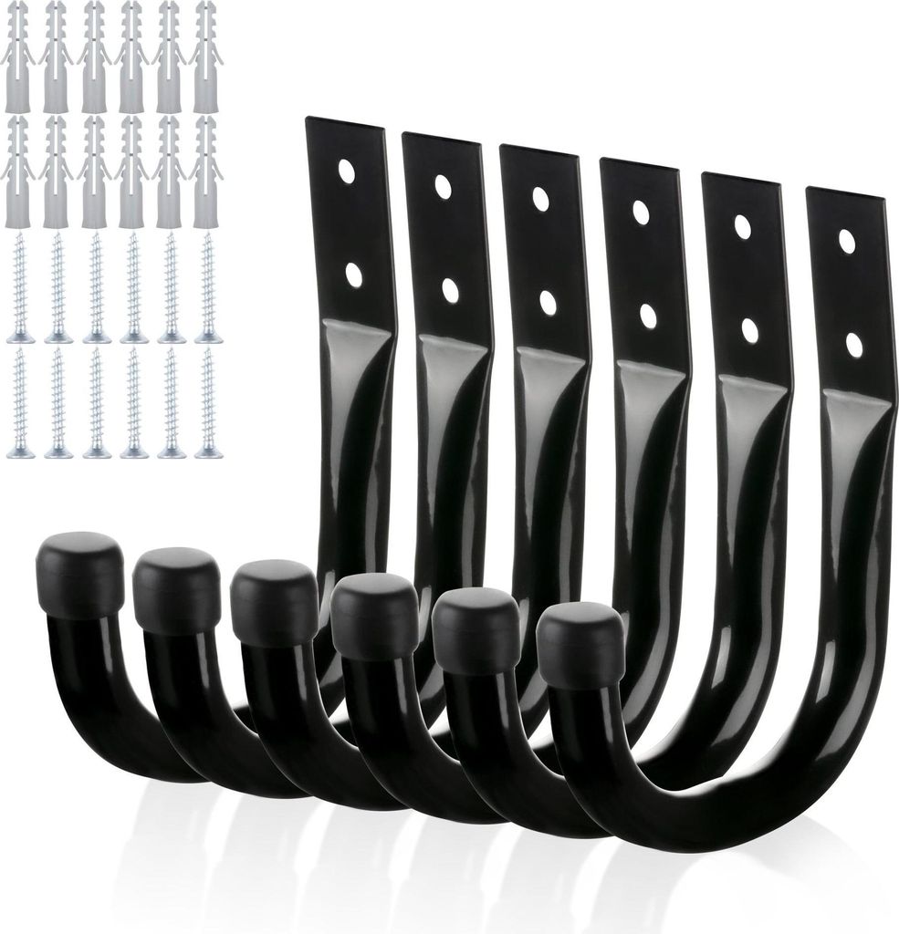 Garagen-Wandhaken šC 9er-Pack robuste J-Haken fš¹r hohe Beanspruchung (12 Stš¹ck)