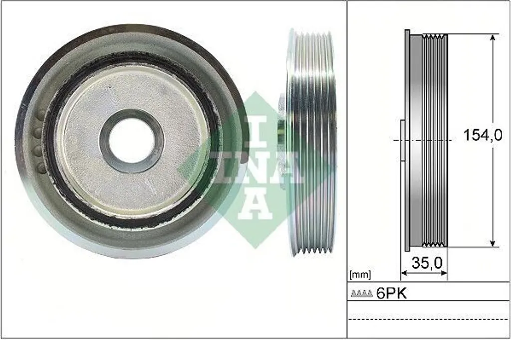 Poulie vilebrequin INA pour entretien Ford Mondeo IV Turnier 154 mm