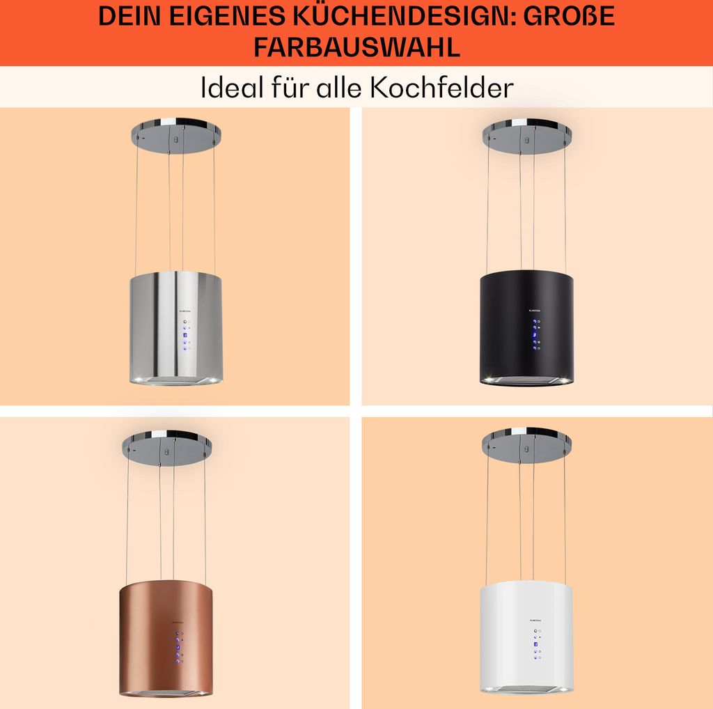 Klarstein Dunstabzug, Insel-Dunstabzug Freihängend, 583m³/h Produktbild 7