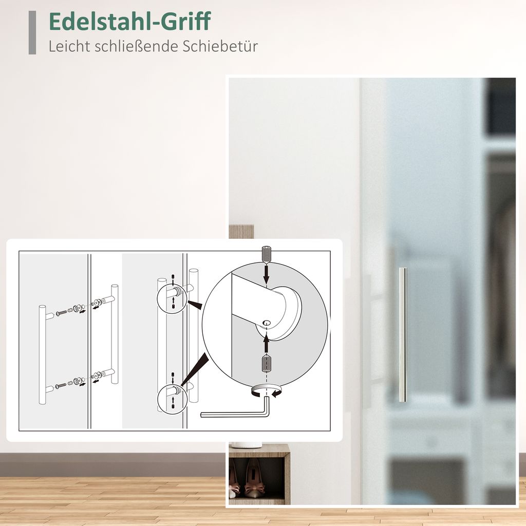 HOMCOM Glasschiebetür Schiebetür Tür Zimmertür mit Produktbild 5