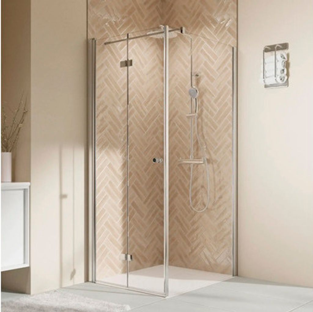 Seitenwand für Drehtür oder Drehfalttür BREUER Elana 2.0 90 x 200 cm Profil rund chrom Klarglas Seitenwandanschlag recht