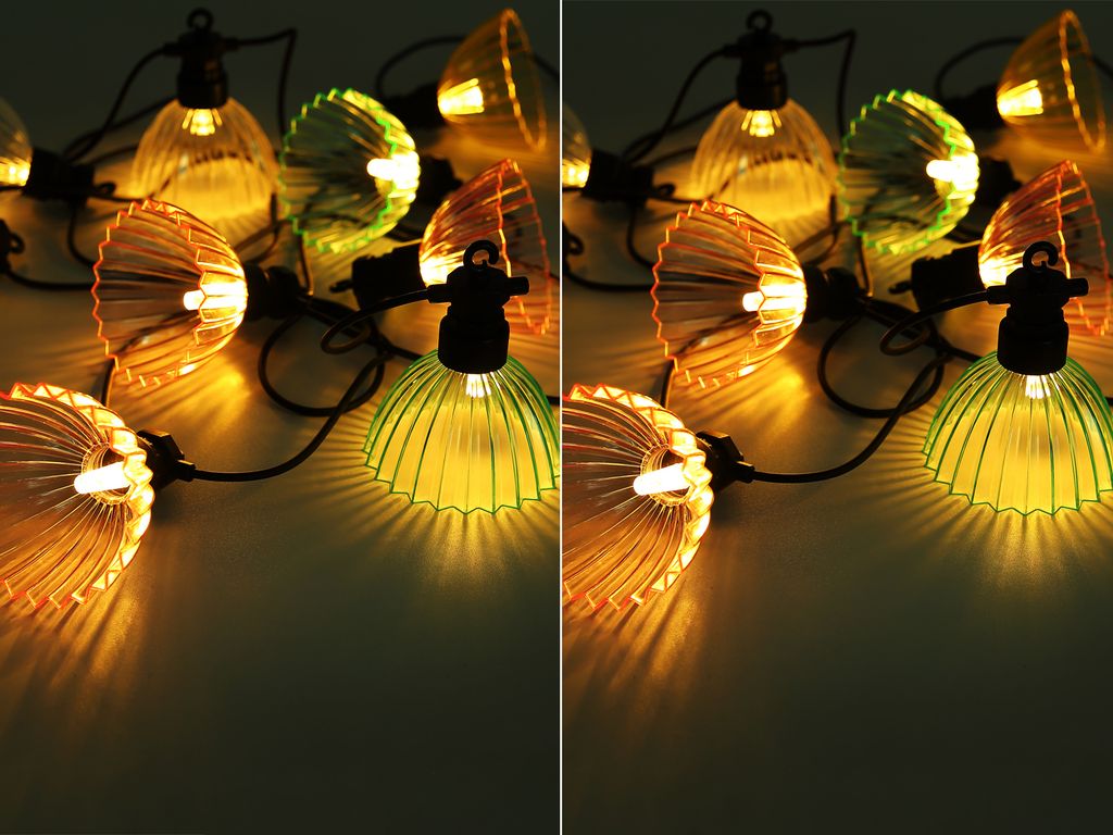 2er Set bunte LED Solar Lichterketten Outdoor, Solarleuchten Außen Garten, 3,6 M