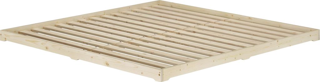 Niedrigbett unbehandeltes Holz-Doppelbett 180x200 Fichte Produktbild 