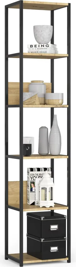 Étagère de Rangement Haute 192 cm Finition Chêne Artisan Akord